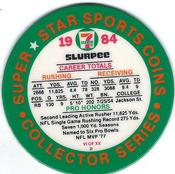 1984 7-Eleven Super Star Sports Coins: East Region #VI D Walter Payton Back