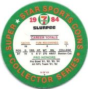 1984 7-Eleven Super Star Sports Coins: East Region #IX D Fred Smerlas Back