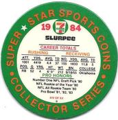 1984 7-Eleven Super Star Sports Coins: East Region #XIV D Billy Sims Back