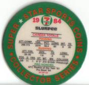 1984 7-Eleven Super Star Sports Coins: East Region #XV D Dan Marino Back