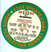 1984 7-Eleven Super Star Sports Coins: East Region #XI D Steve Bartkowski Back