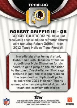 2012 Topps - Holiday #TFHM-RG Robert Griffin III Back