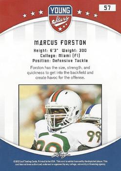 2012 Leaf Young Stars #57 Marcus Forston Back