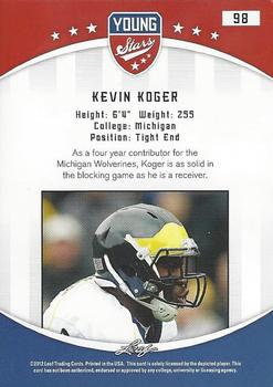 2012 Leaf Young Stars #98 Kevin Koger Back