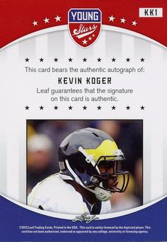 2012 Leaf Young Stars - Autographs #KK1 Kevin Koger Back