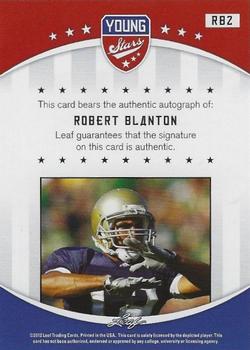 2012 Leaf Young Stars - Autographs #RB2 Robert Blanton Back
