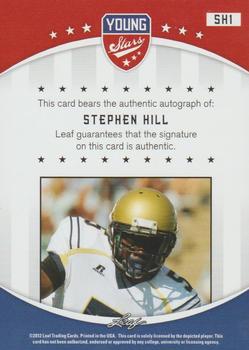 2012 Leaf Young Stars - Autographs #SH1 Stephen Hill Back