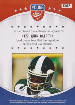 2012 Leaf Young Stars - Autographs #KM2 Keshawn Martin Back