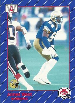 1991 All World CFL #109 James West Front