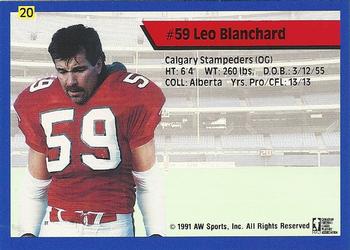 1991 All World CFL #20 Leo Blanchard Back