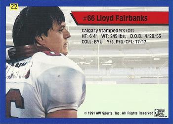 1991 All World CFL #22 Lloyd Fairbanks Back