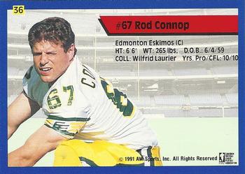 1991 All World CFL #36 Rod Connop Back