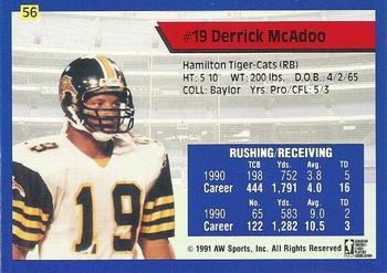 1991 All World CFL #56 Derrick McAdoo Back