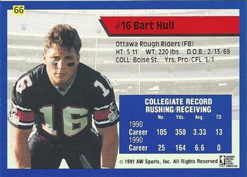 1991 All World CFL #66 Bart Hull Back