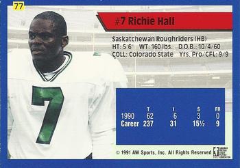 1991 All World CFL #77 Richie Hall Back