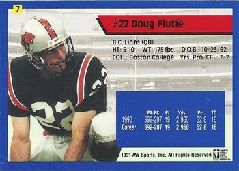 1991 All World CFL #7 Doug Flutie Back