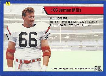 1991 All World CFL #9 James Mills Back