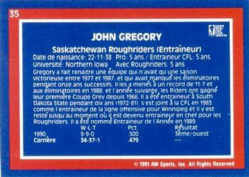 1991 All World CFL French #35 John Gregory Back