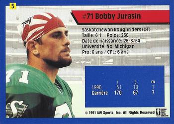 1991 All World CFL French #5 Bobby Jurasin Back