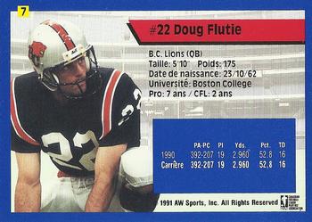 1991 All World CFL French #7 Doug Flutie Back
