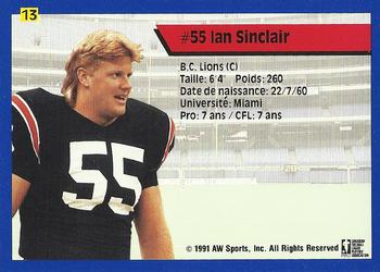 1991 All World CFL French #13 Ian Sinclair Back