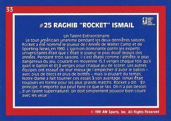 1991 All World CFL French #33 Raghib Ismail Back