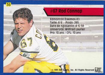 1991 All World CFL French #36 Rod Connop Back
