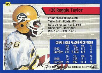 1991 All World CFL French #45 Reggie Taylor Back