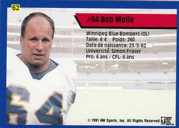 1991 All World CFL French #62 Bob Molle Back