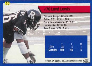 1991 All World CFL French #70 Loyd Lewis Back