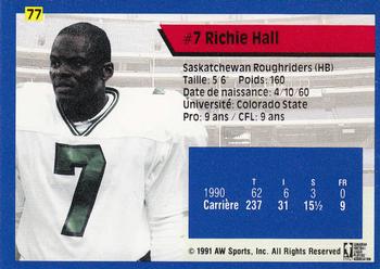 1991 All World CFL French #77 Richie Hall Back