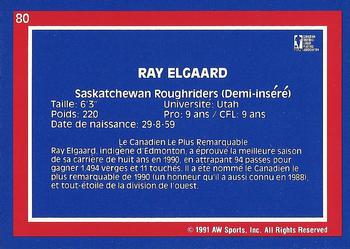1991 All World CFL French #80 Ray Elgaard Back
