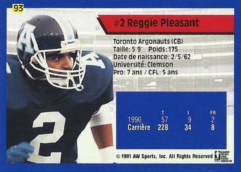 1991 All World CFL French #93 Reggie Pleasant Back