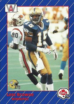 1991 All World CFL French #100 Less Browne Front