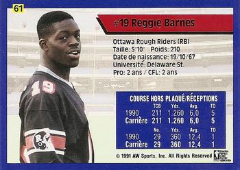 1991 All World CFL French #61 Reggie Barnes Back