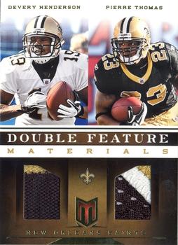 2012 Panini Momentum - Double Feature Materials Prime #7 Devery Henderson / Pierre Thomas Front