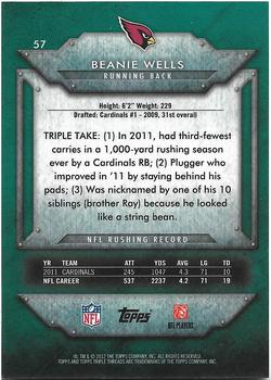2012 Topps Triple Threads - Emerald #57 Beanie Wells Back