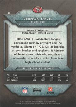 2012 Topps Triple Threads - Onyx #81 Vernon Davis Back