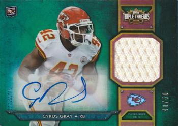 2012 Topps Triple Threads - Rookies Autographed Relics Emerald #TTRAR-58 Cyrus Gray Front
