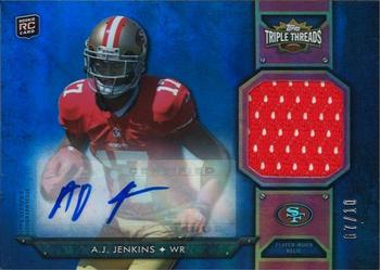 2012 Topps Triple Threads - Rookies Autographed Relics Sapphire #TTRAR-26 A.J. Jenkins Front
