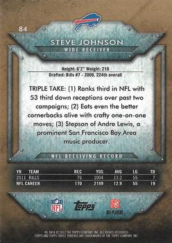 2012 Topps Triple Threads - Sepia #84 Steve Johnson Back
