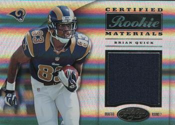 2012 Panini Certified - Certified Rookie Materials #12 Brian Quick Front