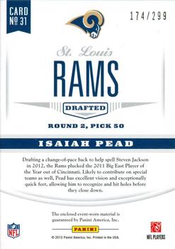 2012 Panini Certified - Certified Rookie Materials #31 Isaiah Pead Back