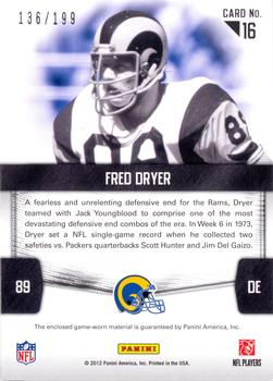 2012 Panini Certified - Fabric of the Game #16 Fred Dryer Back