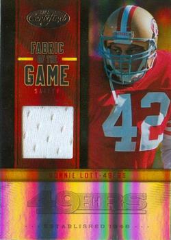 2012 Panini Certified - Fabric of the Game #36 Ronnie Lott Front
