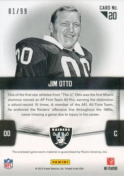 2012 Panini Certified - Fabric of the Game #20 Jim Otto Back