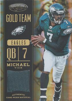 2012 Panini Certified - Gold Team Materials #18 Michael Vick Front
