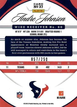 2012 Panini Certified - Mirror Red #37 Andre Johnson Back