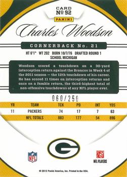 2012 Panini Certified - Mirror Red #92 Charles Woodson Back