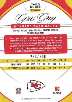 2012 Panini Certified - Mirror Red #262 Cyrus Gray Back